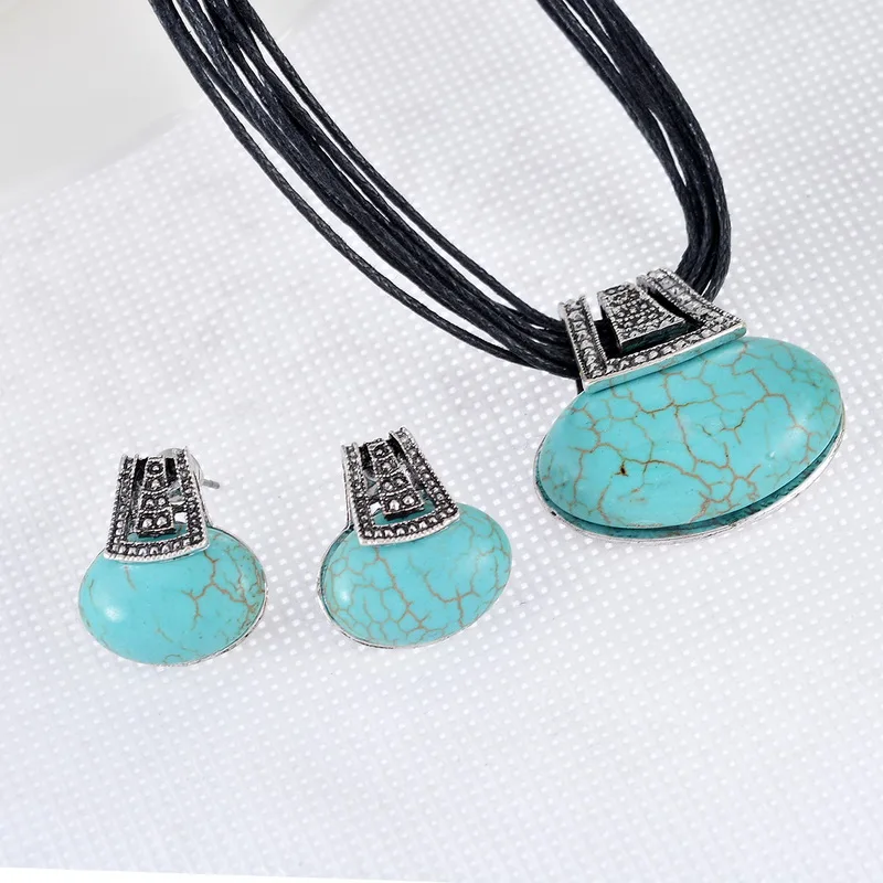 MJARTORIA 1 компл. модное богемное женское ожерелье и серьги-гвоздики комплект