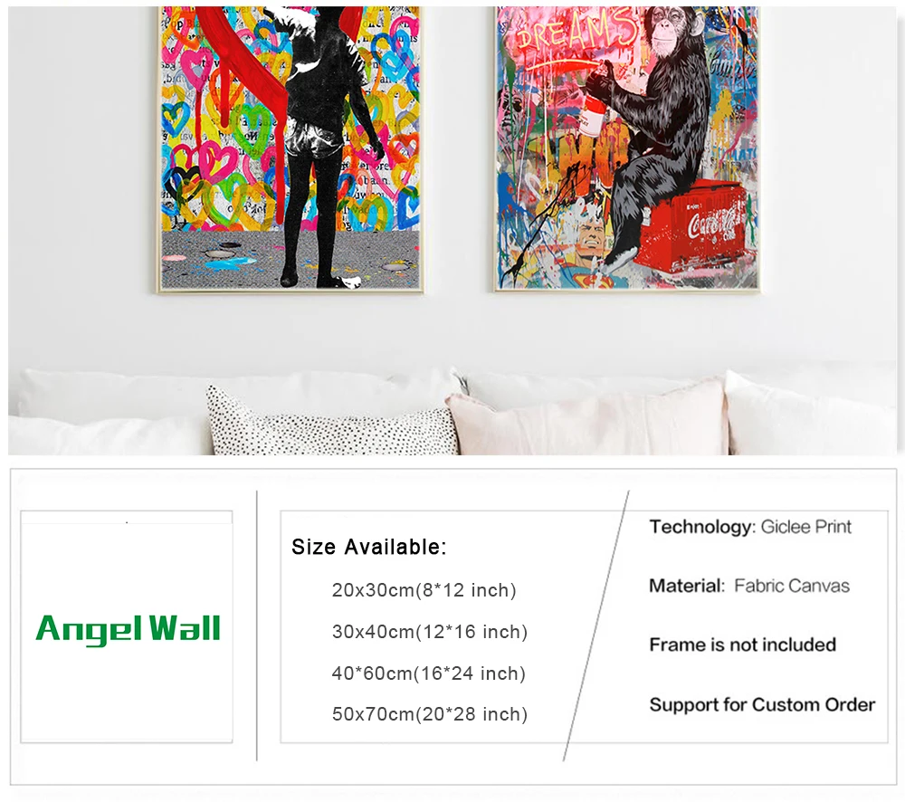 Quadro Modern Graffiti Figure Wall Abstract Art Canvas Painting Animal Posters And Prints Banksy Wall Pictures For Living Room