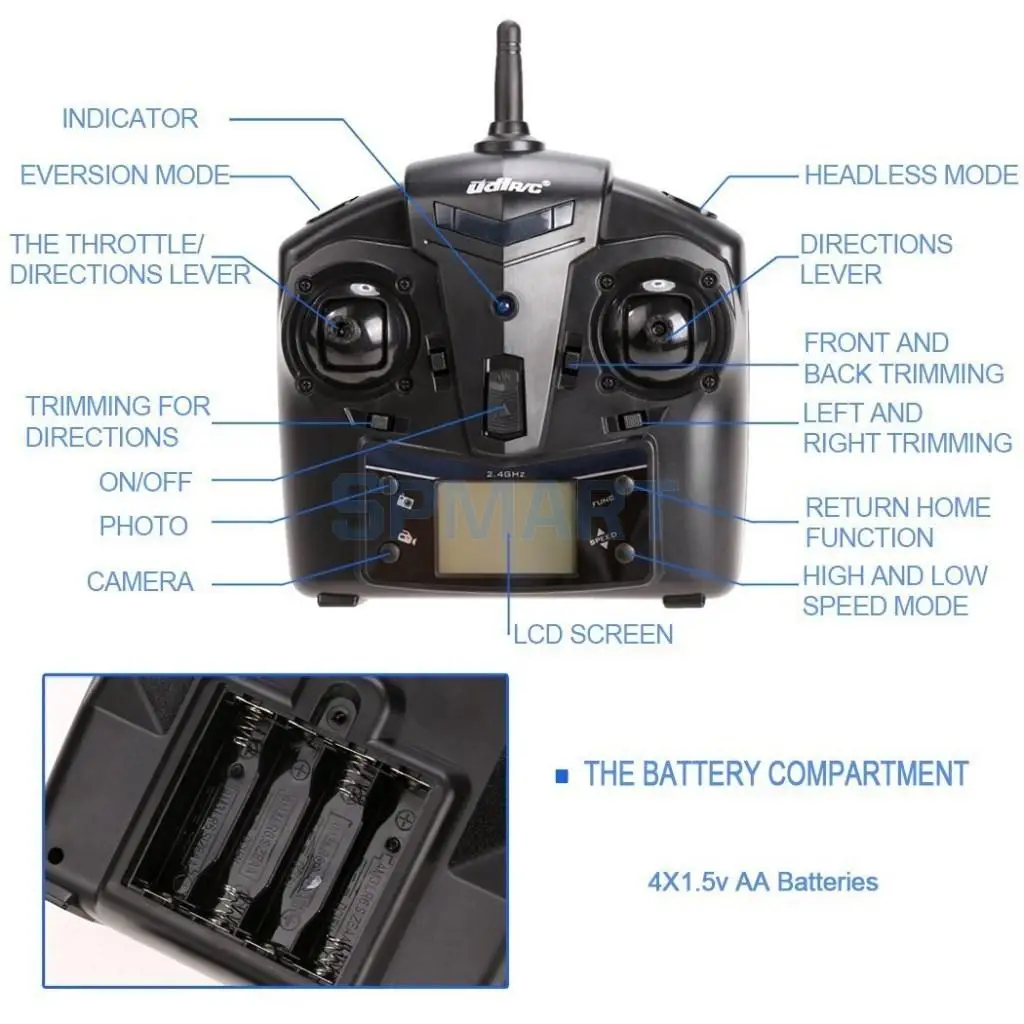 UDI U818A 2,4 GHz 4 CH 6 Axis Gyro RC Quadcopter Drone w HD камера RTF режим 2