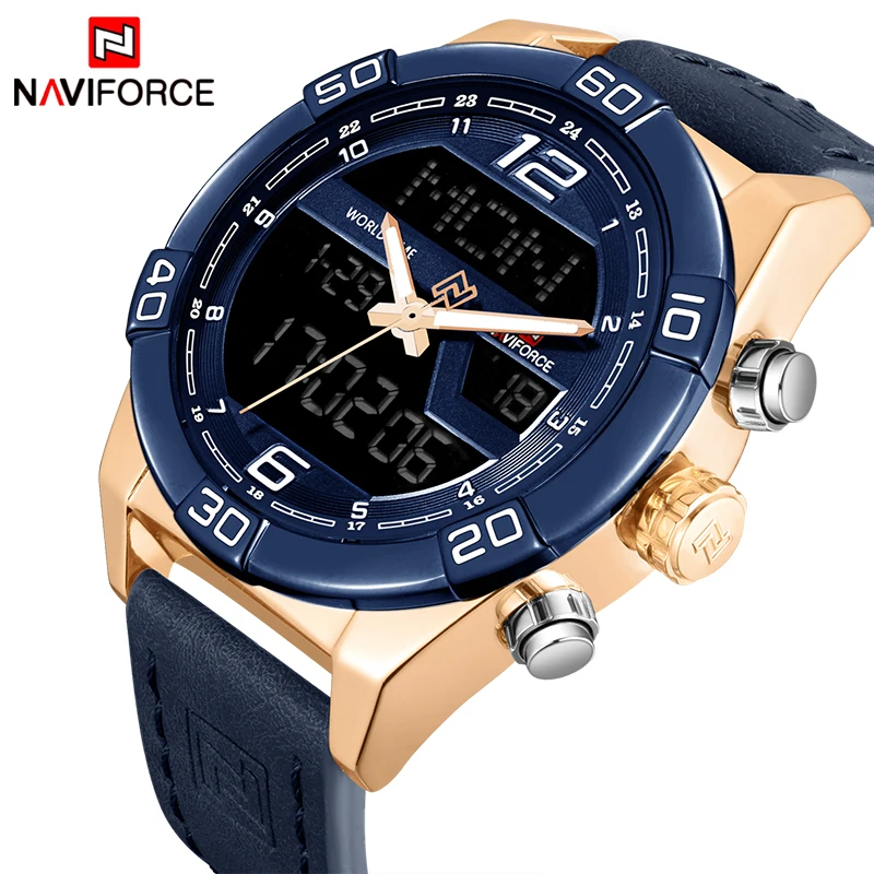 NAVIFORCE Топ люксовый бренд мужские водонепроницаемые кварцевые наручные часы