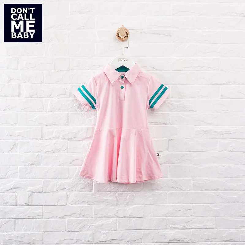 DON`T CALL ME BABY Girls Summer Pink Printed Pleated Dress Childre New Basic Striped Dresses Kids Cotton Sweet Mini 98206 | Детская