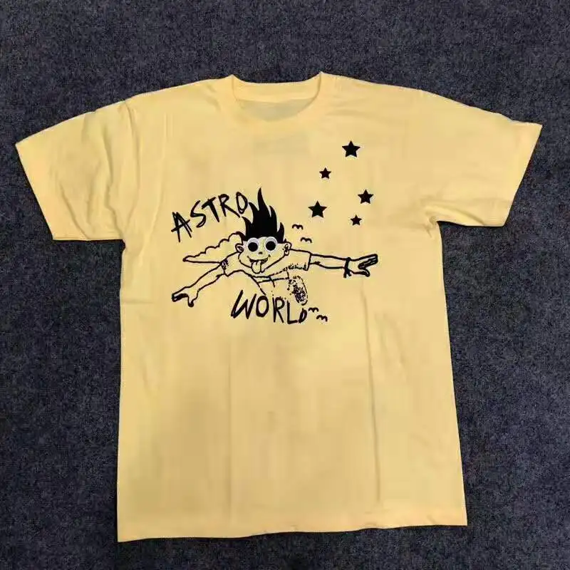 Лучшее качество принтом Трэвиса Скотта новый альбом Astroworld I Can Fly с вышитыми