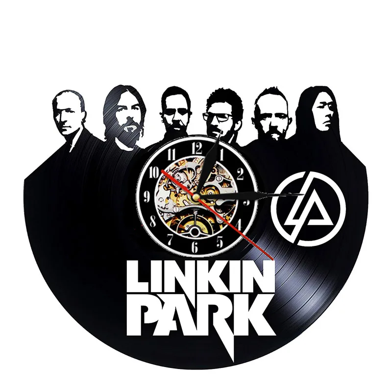 Linkin Park Виниловая пластинка настенные часы современный дизайн музыкальная тема рок-группа 3D Декоративные часы из винила настенные часы домашний декор 12"
