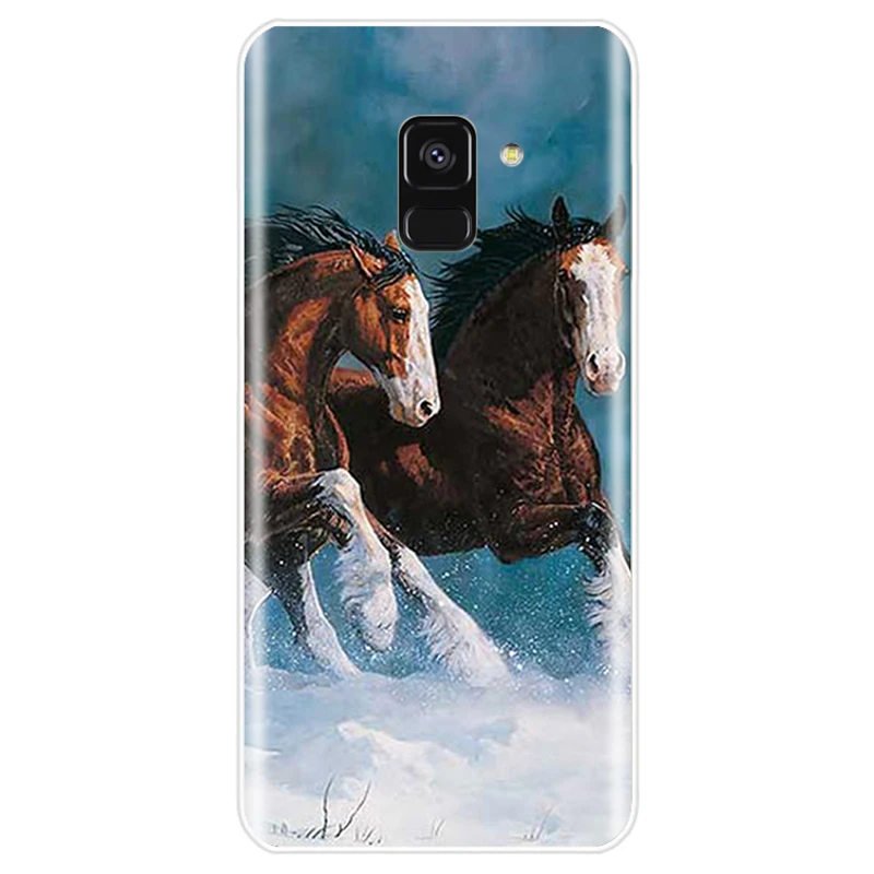 Чехол для телефона из ТПУ с лошадью Samsung Galaxy A5 A7 A8 2015 A3 2016 2017 A9 2018 | Мобильные