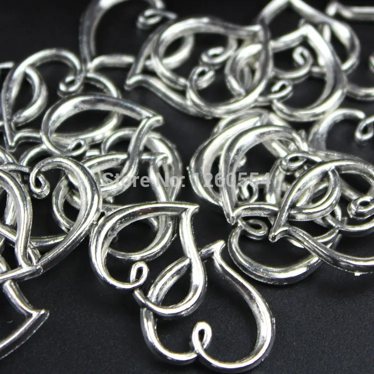 P1506 DIY ретро аксессуары древний бронзовый сплав/svDouble Heart|accessories diy|diy accessoriessilver