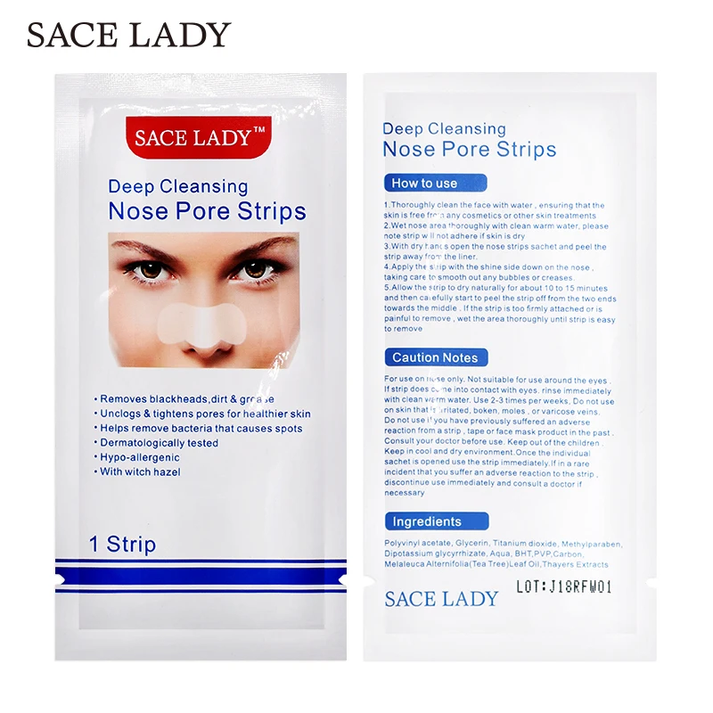 Полоски для носа SACE LADY 100 шт./лот глубокое очищение удаление черных точек носовые