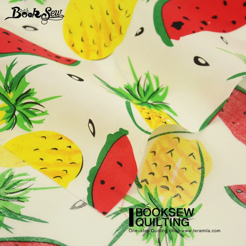 Booksew Cotton Poplin Fabric Pineapple And Watermelon Quilting Clothing Dress Bedding Home Decoration Pillows Crafts Shirt Dolls | Дом и сад