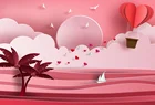 Laeacco мультфильм облака Любовь Сердце Горячие воздушные шары День Святого Валентина фотография фон Индивидуальные фоны для фотостудии