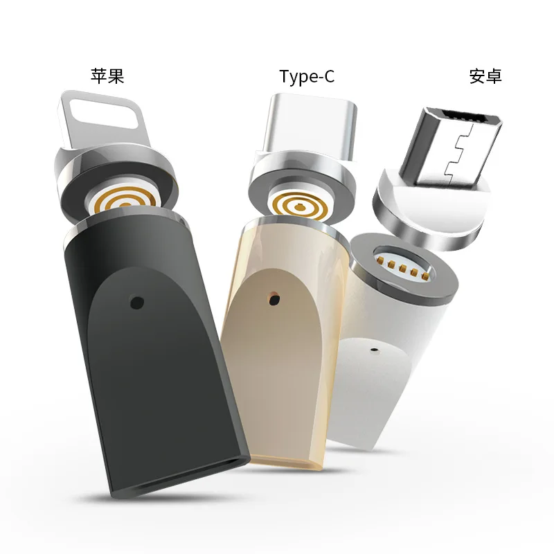 OtgMagnetic Cable adapter Быстрый зарядный разъем LED light micro usb адаптер IOS andriod type C adpater для iphone