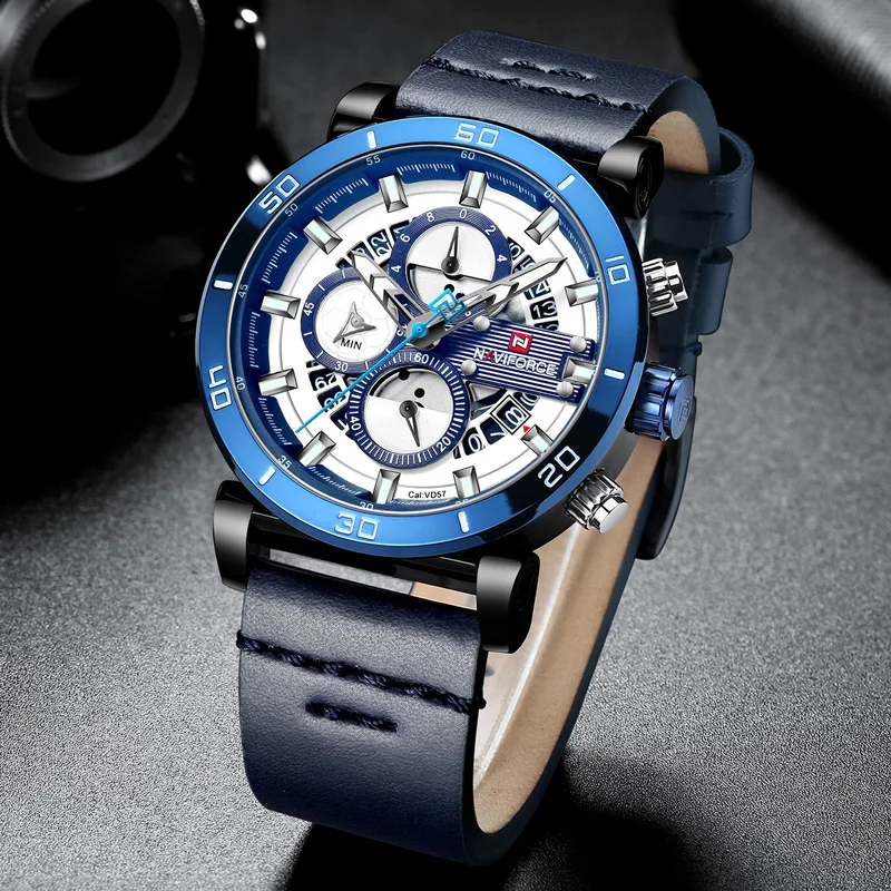 Relogio Masculino NAVIFORCE мужские часы Топ бренд Роскошный хронограф военные спортивные