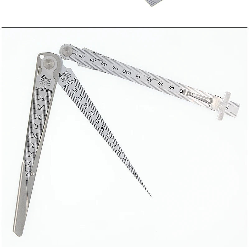 SHINWA Gap Wedge Feeler Stainless Steel hole Ruler Aperture Gauge Tapered ruler inner diameter ruler