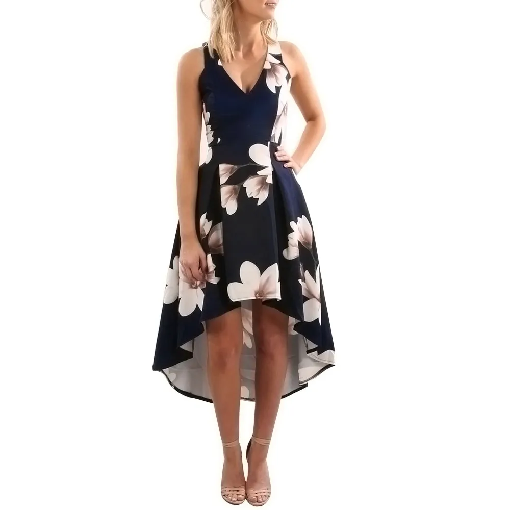 Новое поступление женское платье красивые вечерние платья с цветочным принтом в