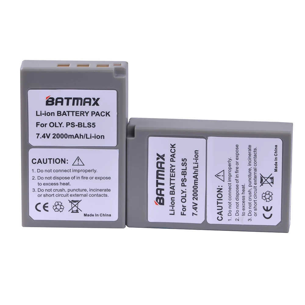 Batmax 4 шт. PS BLS5 Камера Аккумулятор для Olympus PEN E PL2 PL5 PL6 PL7 PM2 OM D M10 II стилусы 1|Цифровые