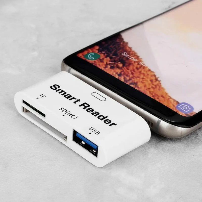 Смарт кардридер OTG адаптер TF карта для samsung MacBook Pro type C ABS черный/белый|Картридеры| |