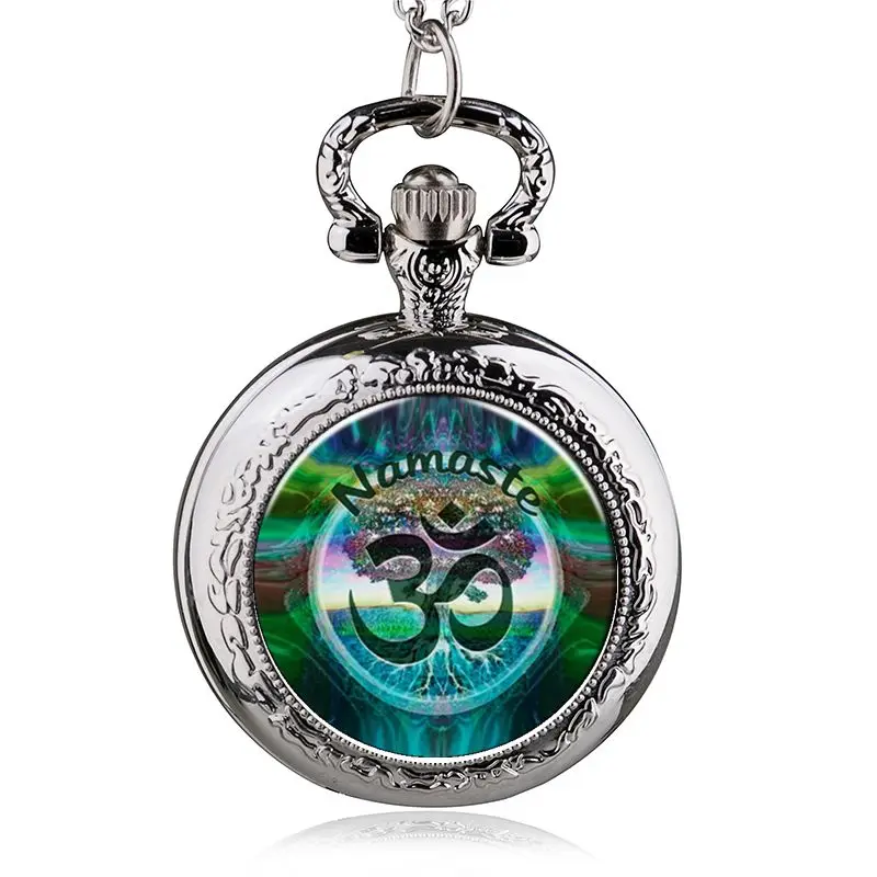 Винтажное ожерелье в стиле стимпанк Серебристые кварцевые карманные часы с