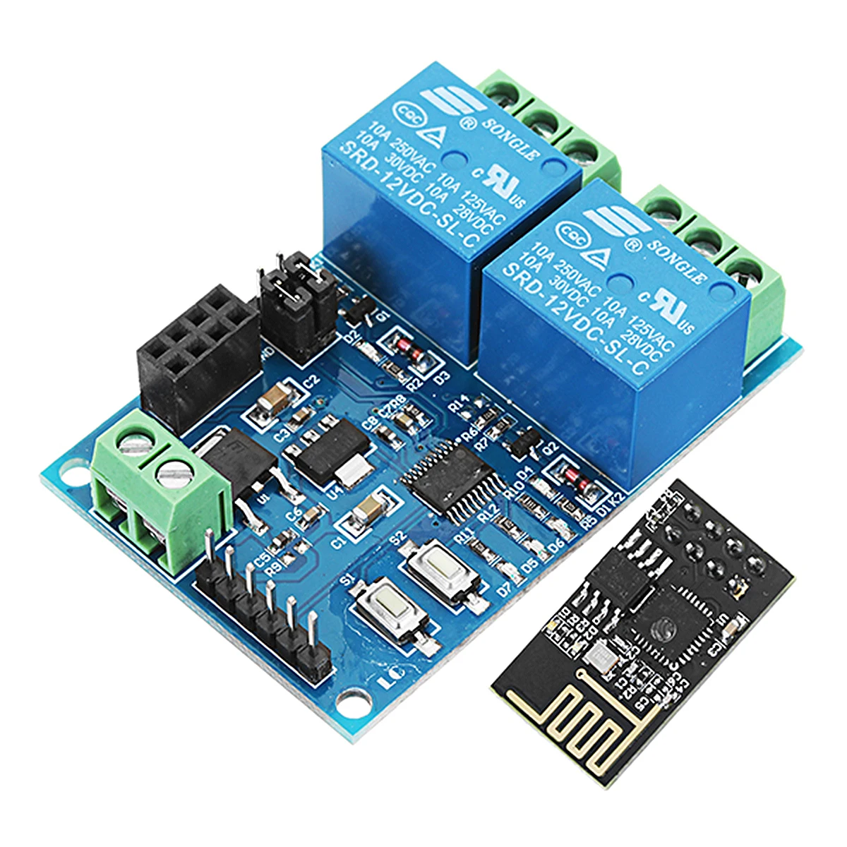 12 В ESP8266 двойной WiFi релейный модуль Интернет вещей умный дом мобильное приложение
