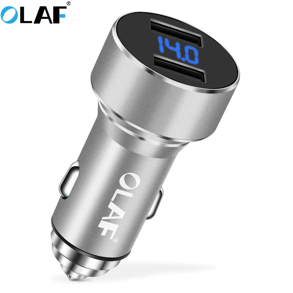 ЖК цифровой дисплей двойной USB Автомобильное зарядное устройство Olaf