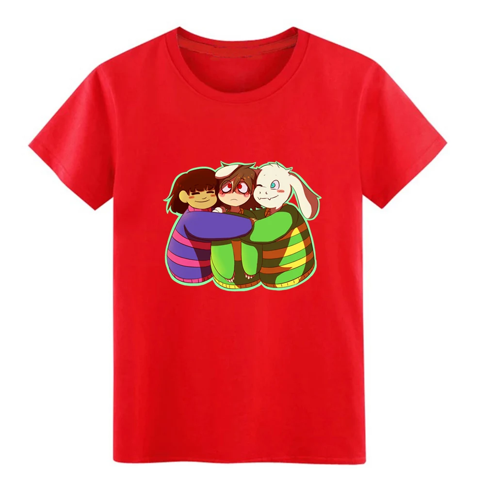 Футболка с надписью undertale asrie l and frisk hugging chara трикотажная S XXXL из 100% хлопка уличная
