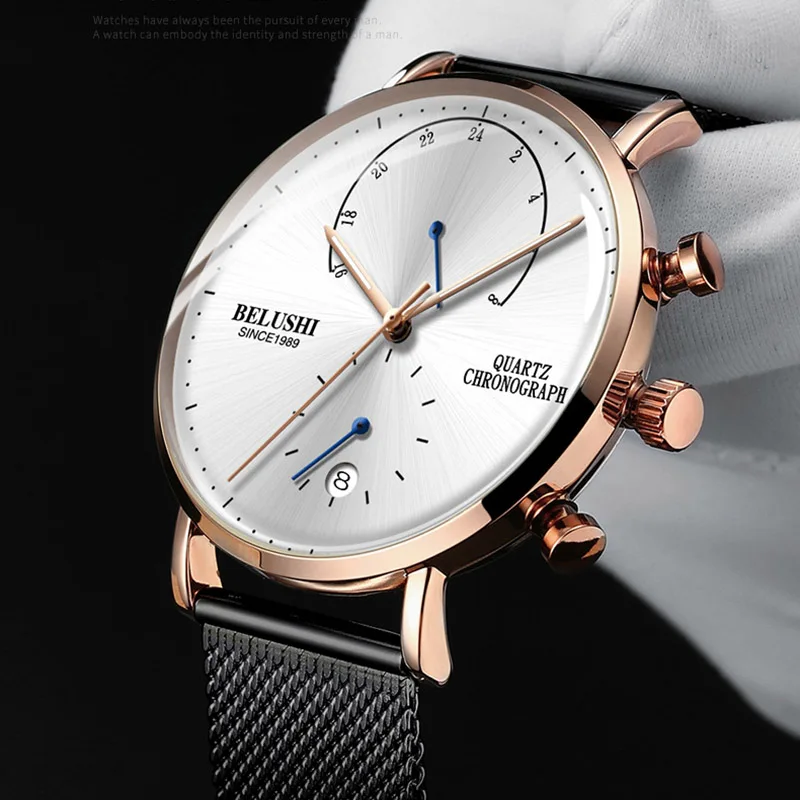 

Man Business Wrist Watch Men's Watches Chronograph 2019 Luxury Brand Male Clock Quartz Wristwatch Watch Men Relogio Masculino