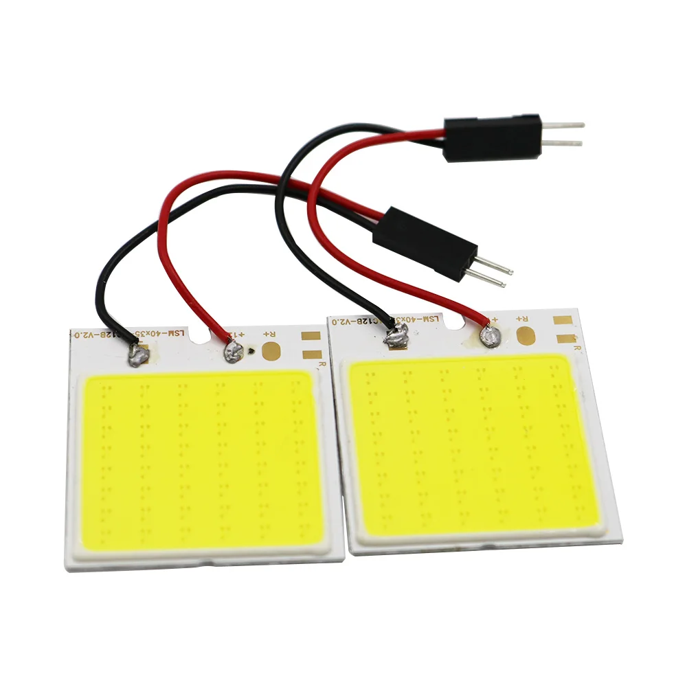 YSY 2 комплекта автомобильный панельный купольный светильник COB 48SMD белая лампа для