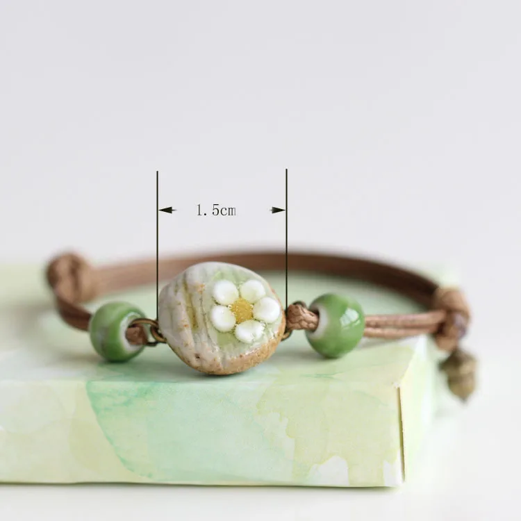 Fashion Bracelets For Women Ethnic Style Lady Women's Handmade Porcelain Beads Rope Free Shipping #1499 | Украшения и