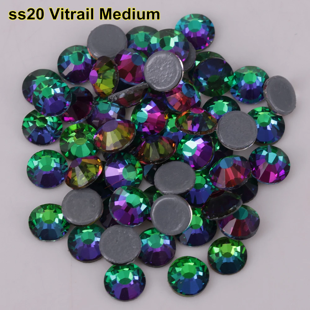 

1440pcs/Lot, High Quality ss20 (4.8-5.0mm) Crystal Vitrail Medium Hotfix Rhinestones / Iron On Flat Back Crystals