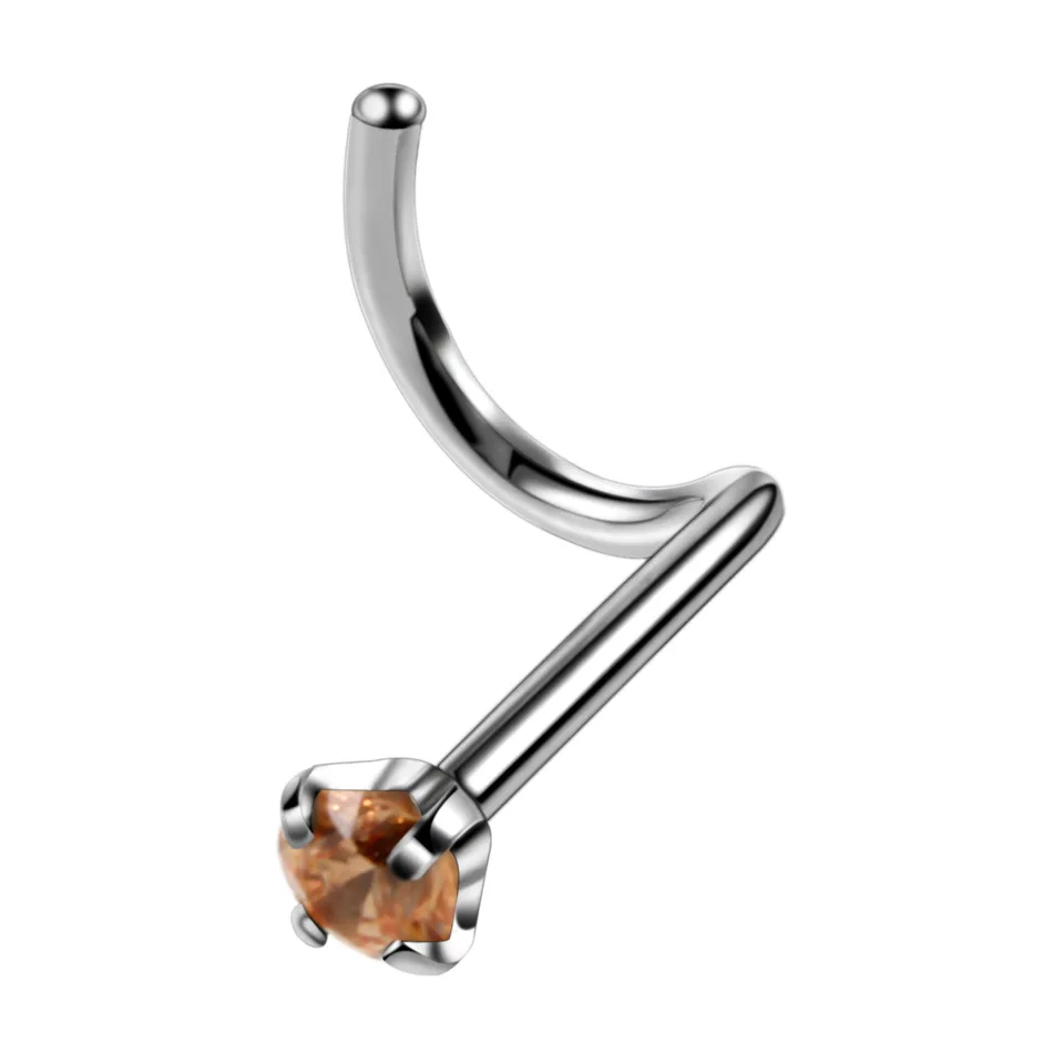 1pc Surgical Steel Zircon Nose Screw Ring Bone Stud Piercing Body Jewelry | Украшения и аксессуары