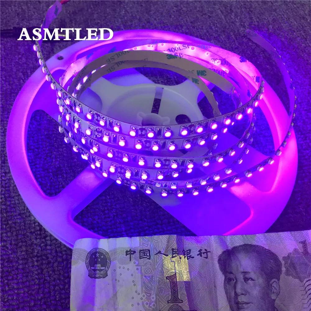 DC12V SMD3528 395 405nm 60/120 светодиодный s/M Светодиодный УФ полоска светильник