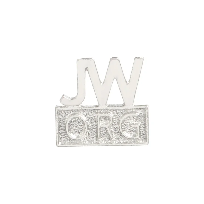 silver JW. ORG эмаль контактный синий золото серебро Свидетелей Иеговы Броши джинсы значок кнопки булавкой для одежды cap сумка - Окраска металла: silver