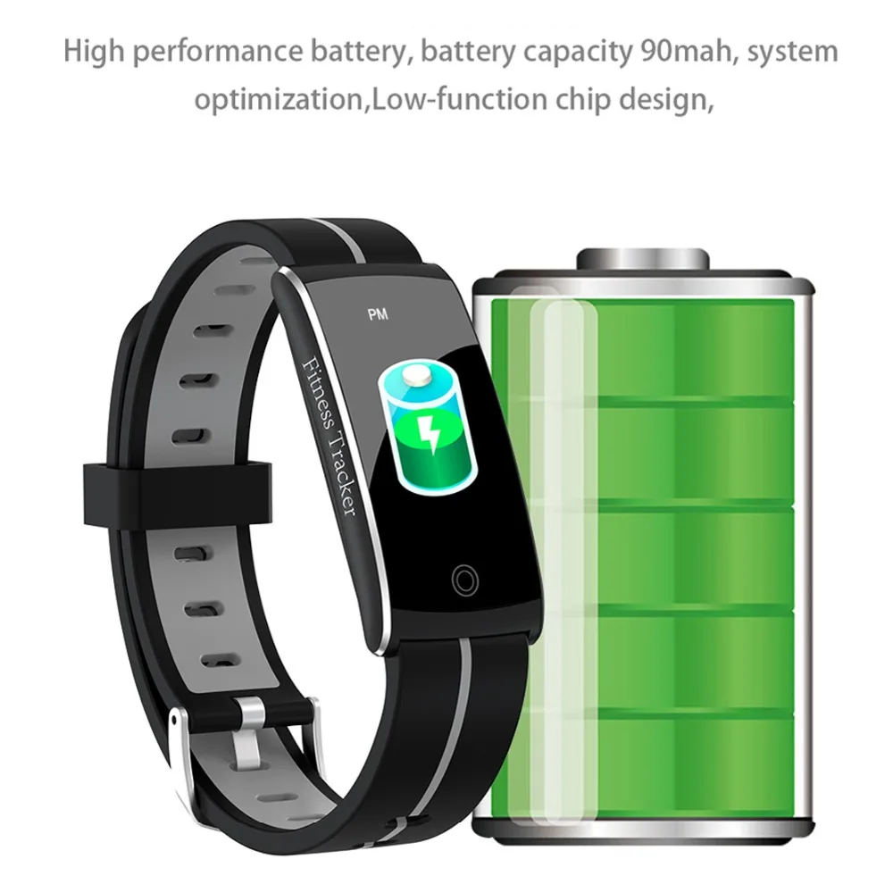 2019 Новый IP68 Водонепроницаемый умный фитнес браслет сердечного ритма кровяное