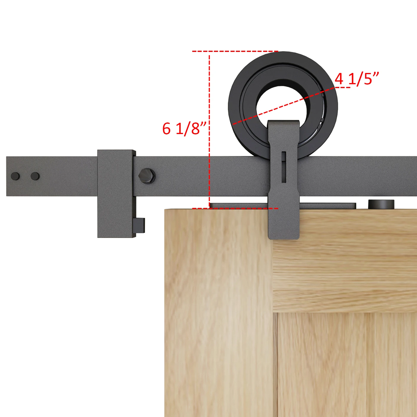DIYHD TYL612 верхнее крепление кольцо ролик черное оборудование для раздвижной двери сарая, 5FT-8FT трек