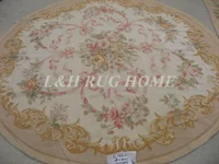 Free shipping 8'X8' Round French Aubusson Roses Wool Needlepoint Area Rug New Store Openning