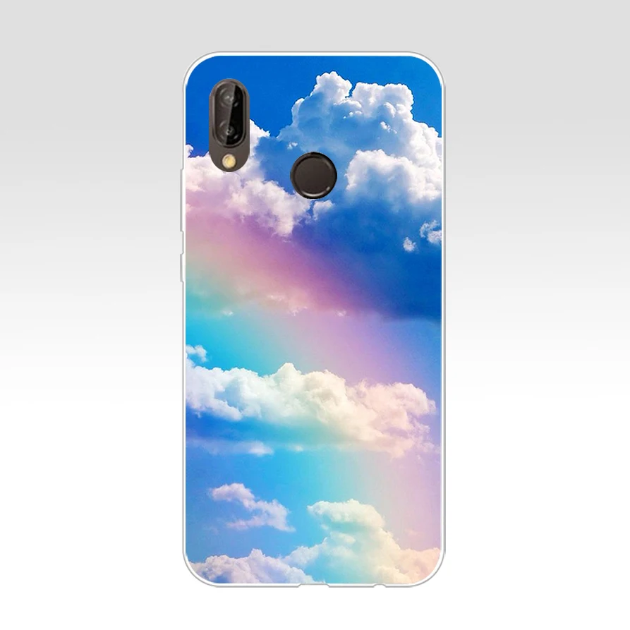Мягкий силиконовый чехол из ТПУ для huawei p 20 lite pro y6 254 mate 10 2017 H с облаками на голубом