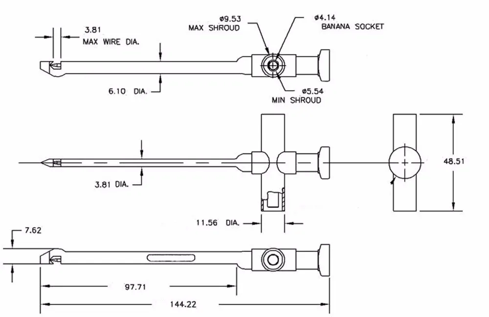 Профессиональный крючок для быстрой изоляции с банановым штекером 4 мм набор
