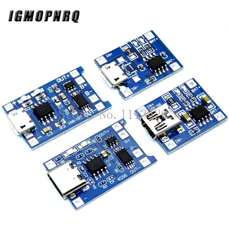 10 шт. зарядная плата TP4056 с Micro USB 5 В 1A 18650|Интегральные схемы| |