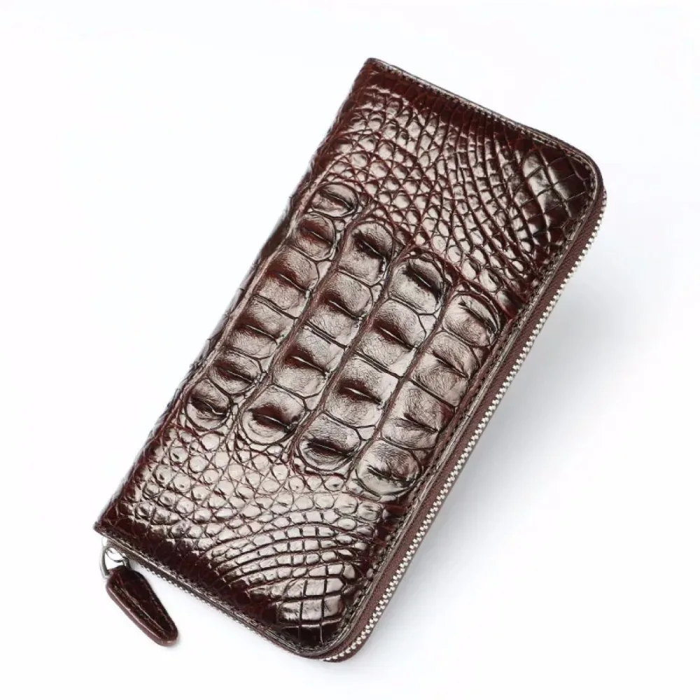 Мужской кошелек классический из натуральной кожи крокодила|designer purse|purse designerclutch