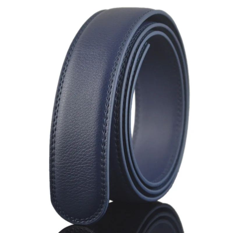 3.5cm Width Genuine Leather Man's Belt Strap Fashionable Designer Leather Belt Men Blue Belt No With Buckle CE3196