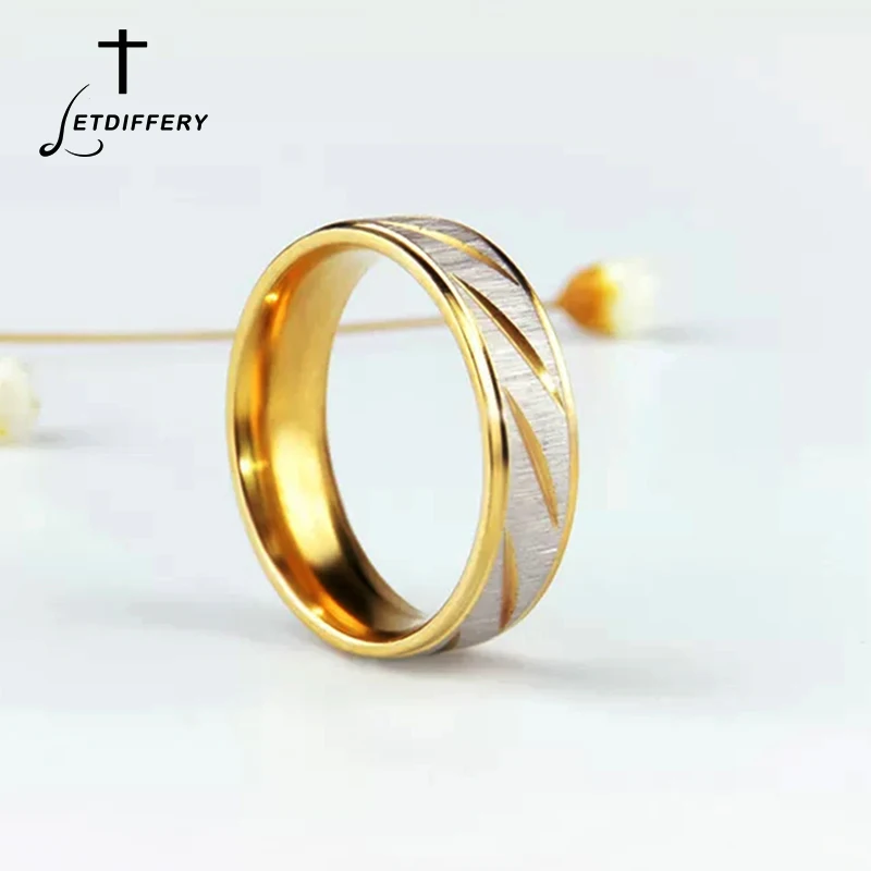 

Letdiffery Matte Stainless Steel Women Rings Gold Gold Fashion Jewelry Engrave Name Gift