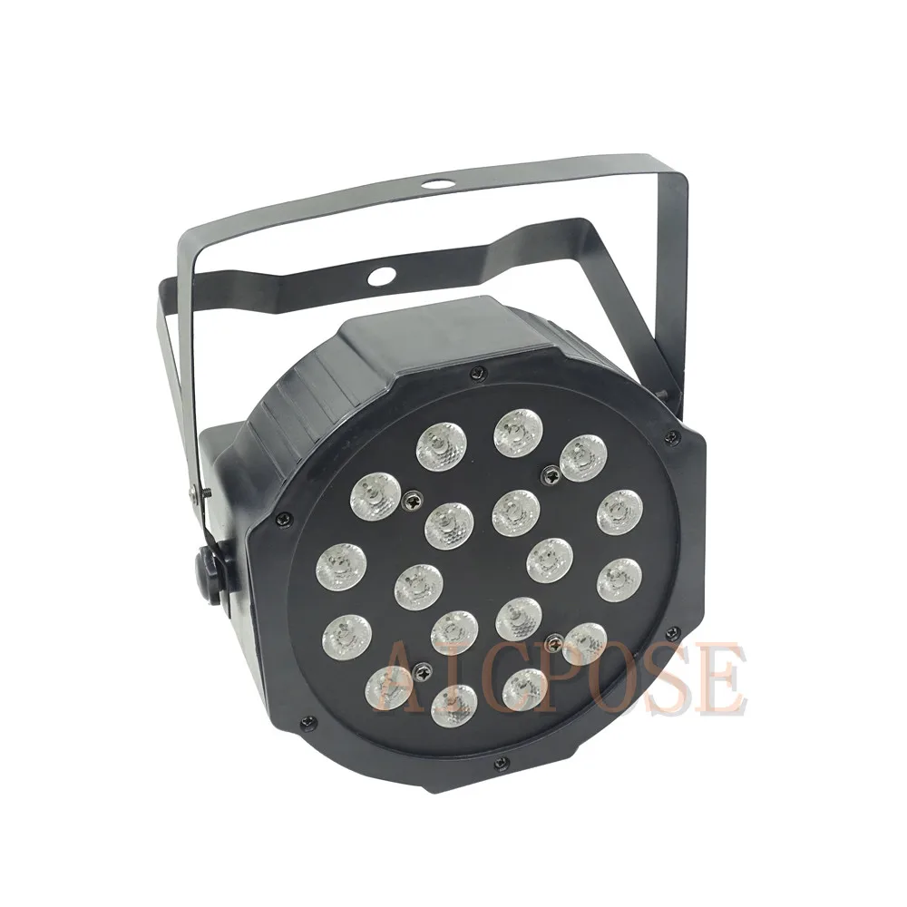 2 шт./лот 3 Вт Светодиодная лампа с бусинами 18x3 UV led Par сценический свет плоский par LED