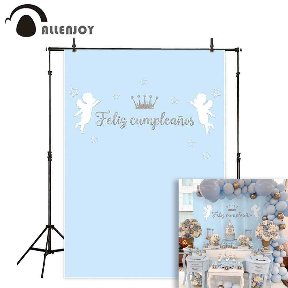 Фон для фотосъемки Allenjoy голубой розовый маленький ангел фон вечеринки в честь