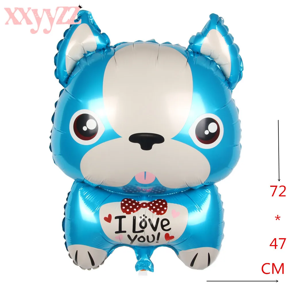 XXYYZZ 10 шт. новый мультфильм голубой собаки I Love You Алюминий шар вечерние мяч