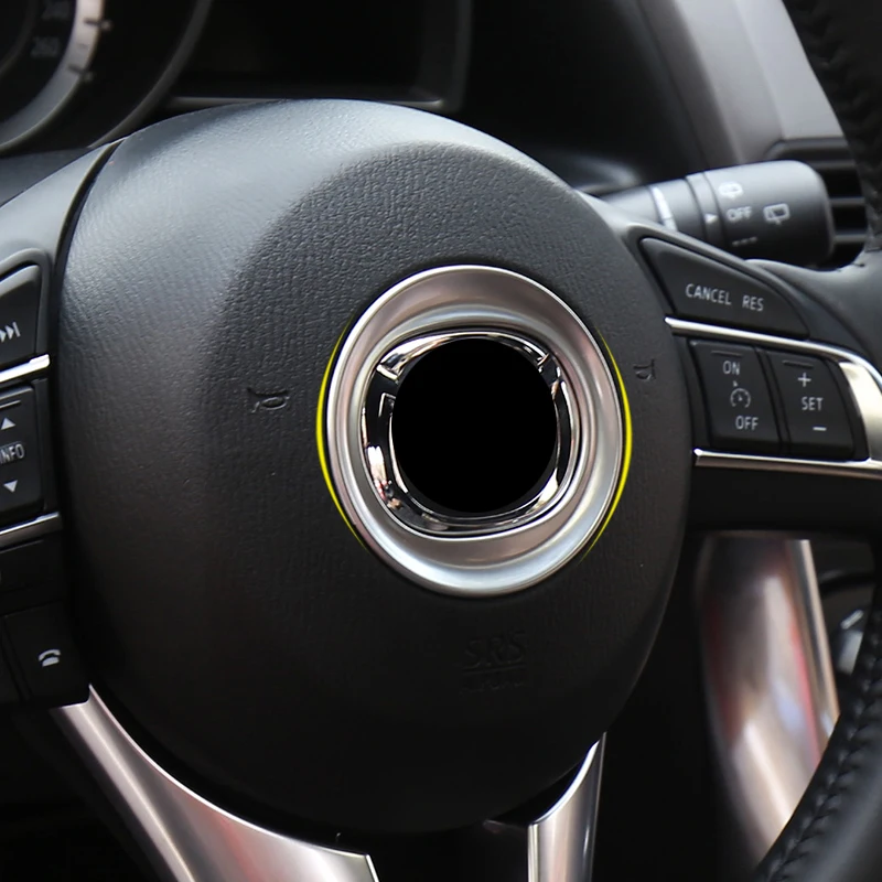 Для Mazda CX-5 CX5 KE 2012 2013 хромированная панель рулевого колеса, накладка на значок с блестками, украшение для автомобиля