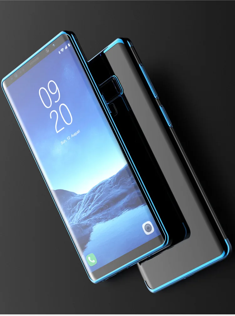 Blue Для samsung Galaxy Note 9 чехол S10 Plus покрытие мягкий прозрачный ТПУ задняя крышка для samsung Note9 Note8 чехол тонкий силиконовый Coques Note9 Note 10 Plus Coque A30 A50 A70 A7 - Цвет: Blue