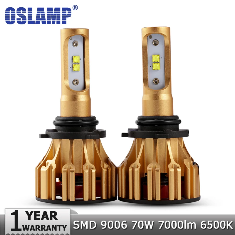 Oslamp 9006 Автомобильный светодиодный светильник HB4 70 Вт 7000LM SMD Chips авто налобный