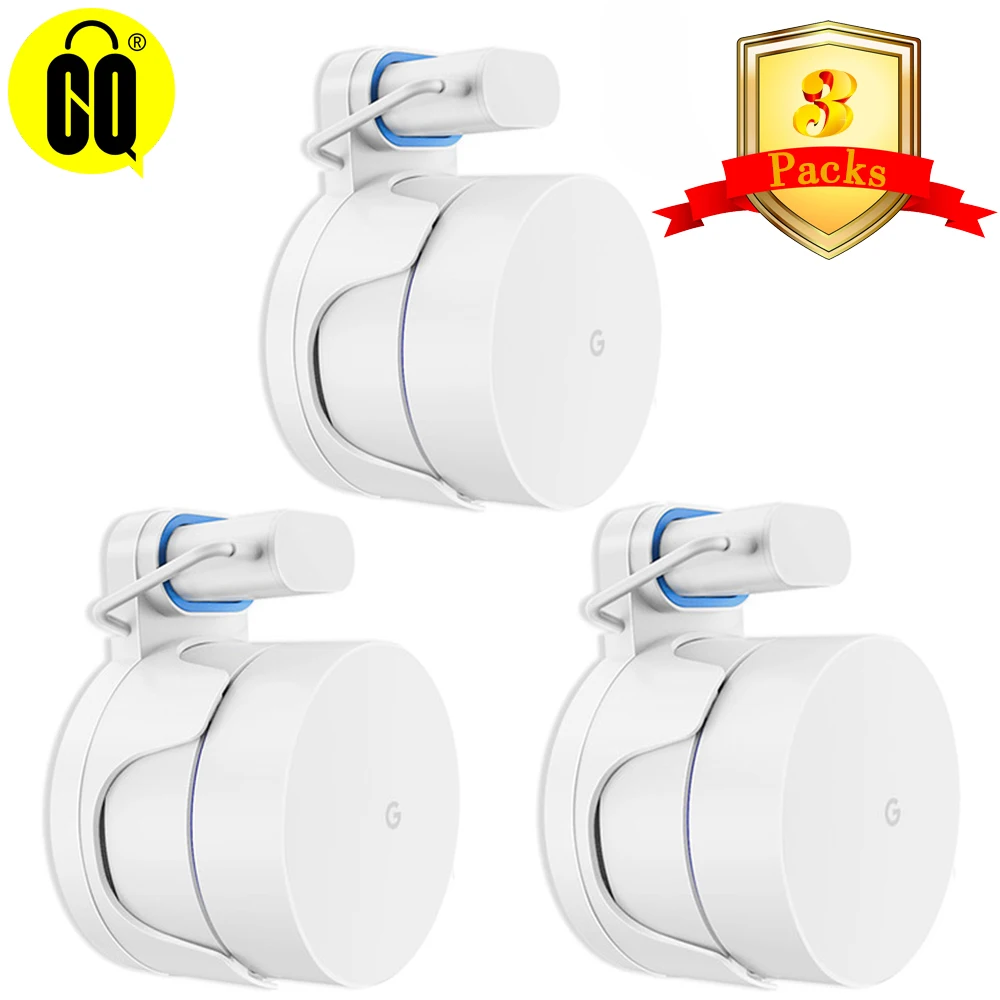 

New Wall Table Mount Bracket for Google Wifi Security Bracket White, Best Design for Winding Google Mesh Wifi Node System Cord