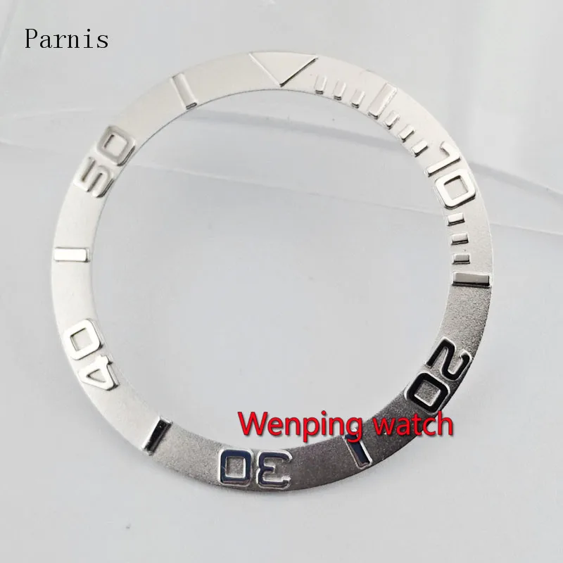 

Parnis out size 38mm carving silver Stainless steel bezel insert for fit Automatic movement men's Watch P300-42