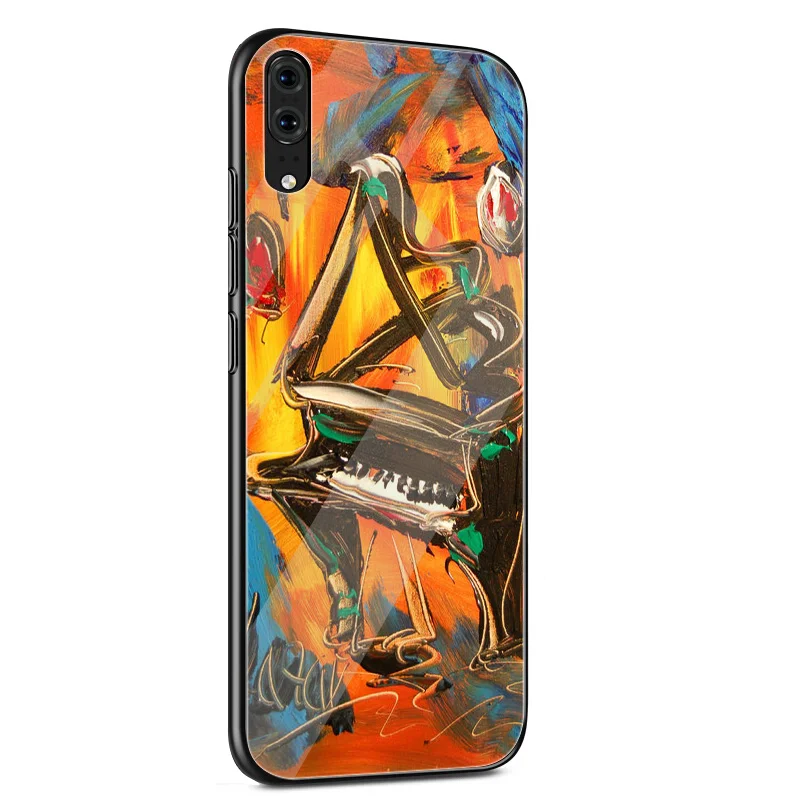 Стеклянный чехол для Huawei P30 P Smart Mate 20 P10 Y6 7A Honor 8X Y9 10 Lite Pro с музыкальными клавишами