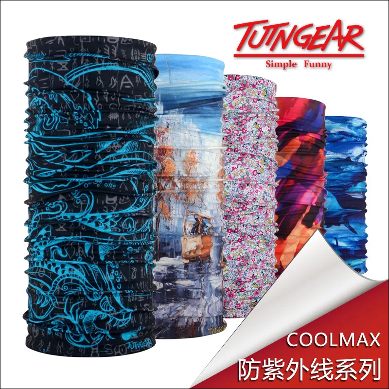 Бесшовная быстросохнущая бандана TUTNGEAR поглощающая пот COOLMAX велосипедная повязка