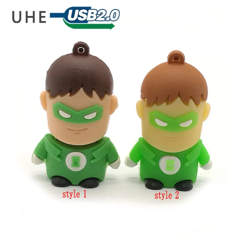 Мультфильм зеленый фонарь usb флэш-накопитель Флешка 64 ГБ 32 16 8 4 супергерой карта
