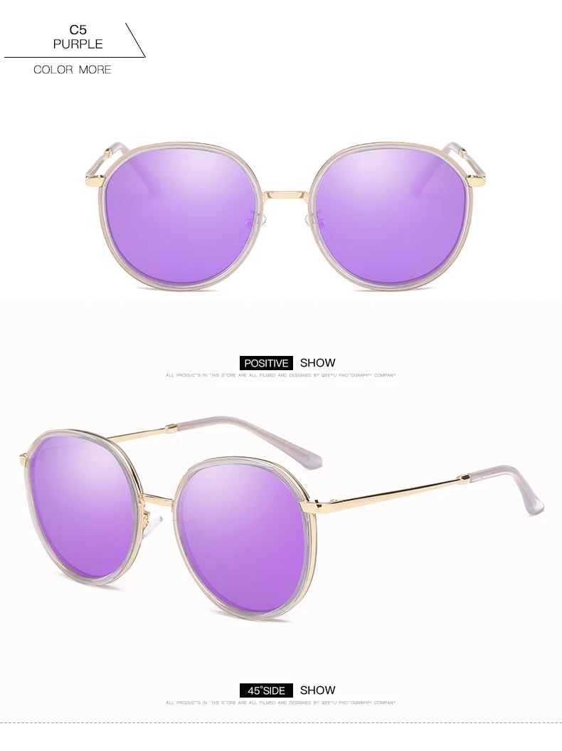 LEIDISEN Polarized Sunglass Women's style Fashion Dazzle Color Classic Metal Brand Designer UV400 Sun Glasses Vintage 0935